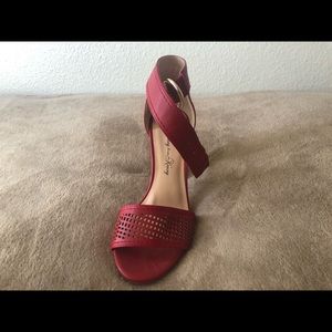 Red Chunky Heel